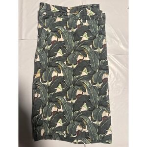 Southern Proper Mens Size 34 Palm Leaf Print Shorts Tailored Fit Cotton Blend